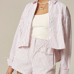 J. Crew Étienne cropped button-up shirt in stripe